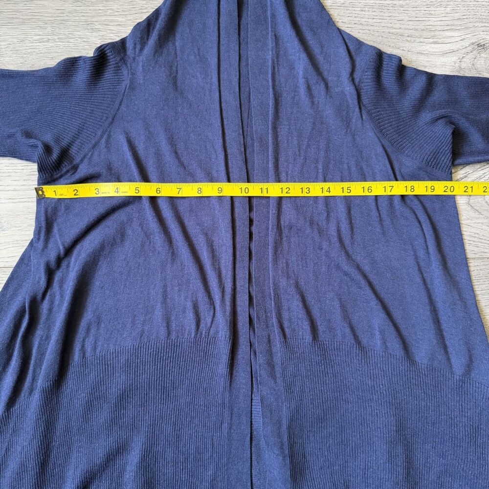 Tommy Bahama Navy Blue Open Front Waterfall Cardigan Sweater - Size Small - Picture 3 of 5